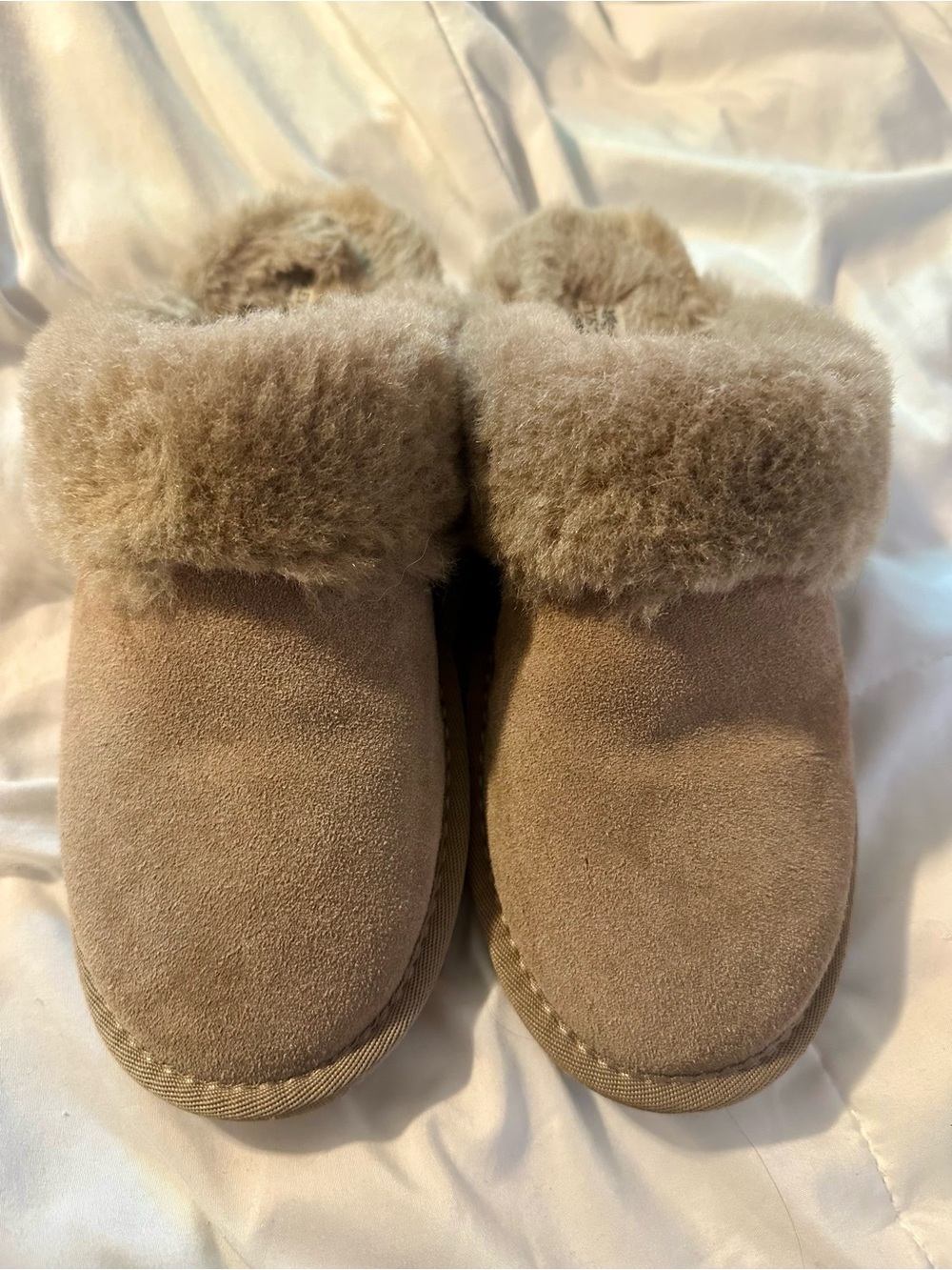 Women’s Slippers Greystone Core Collection Sylvie Genuine Suede Faux Fur Slipper